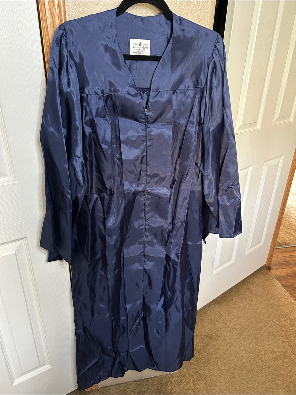 Navy Satin Graduation Robe